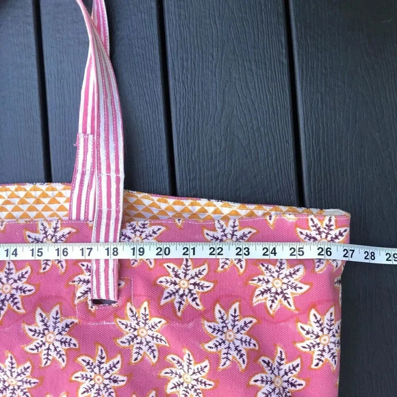 Roberta Roller Rabbit Giant Cotton Canvas Tote Bag Oversized Pink Xl 27x19 Fun - Picture 4 of 9